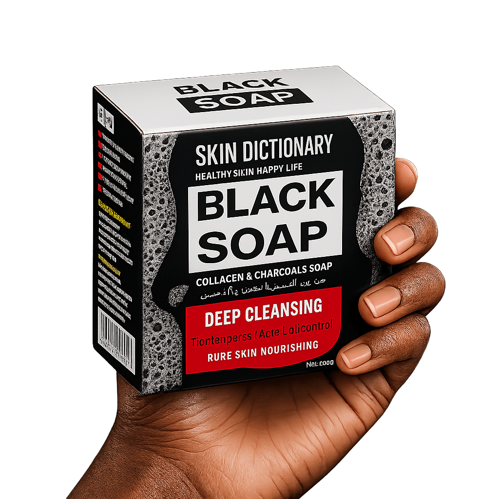 Hand holding Black Soap